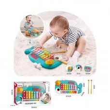 Детский ксилофон BabyToys 6223 с барабаном и палочками