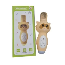 Микрофон K6 колонка 20см, акум, музыка, свет, Bluetooth, регулировка громкости, USBзарядное, 2 вида, микс цветов, в коробке, 9-21,5-7см