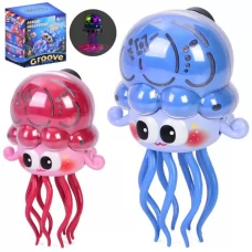 Музыкальная игрушка INT 0049 AB медуза, 20см, музыка, светло(разноцветное), танцует, подвижные детали, 2 цвета, на бат-ке, в коробке, 11,5-12,5-10см