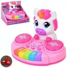 Дитяче піаніно BabyToys 35869B єдиноріг зі світлом і музикою