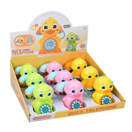Іграшковий телефон BabyToys 6821B качка з музикою і світлом