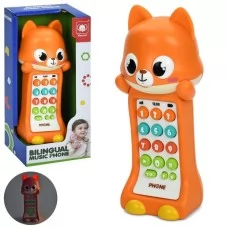 Игрушечный телефон BabyToys 852 кот со звуком и музыкой