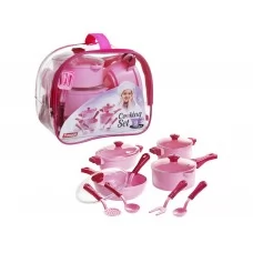 Дитячий іграшковий набір посуду рожевий Cooking Set 9 предметів Юніка 71726