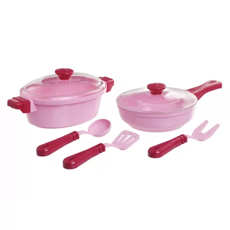 Дитячий іграшковий набір посуду рожевий Cooking Set 9 предметів Юніка 71726