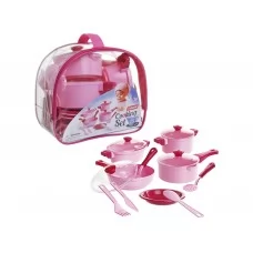 Дитячий іграшковий набір посуду рожевий Cooking Set 25 предметів Юніка 71757