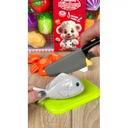Дитячі іграшкові продукти на ліпучці 1296 B 9 елементів, ніж, дошка, в коробці