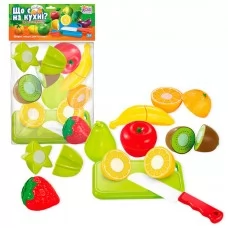 Игровой набор фрукты на липучках 4FUN с доской и ножом, 10 элементов