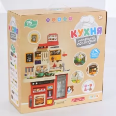 Кухня WD-8827F 60-20-в90см, плита, духовка, холодильник, сенсорний екран, мийка-ллється вода(механ), пара, звук, світло, музика(англ), посуд, продукти, дошка для записів, 75пред, на бат-ці, в коробці, 43-46-18см