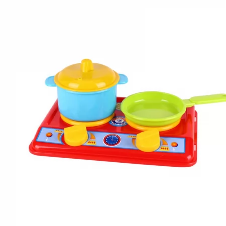 Кухня "Галинка 2" 1578 "Technok Toys" плита, кастрюля, сковородка, крышка, 20см, в пакете