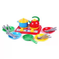 Кухня "Галинка 7" 2179 "Technok Toys", плита, тарілки, пательня, каструля, чайник, столові прилади, в пакеті Кухня "Галинка 7" 2179 "Technok Toys", плита, тарілки, пательня, каструля, чайник, столові прилади, в пакеті