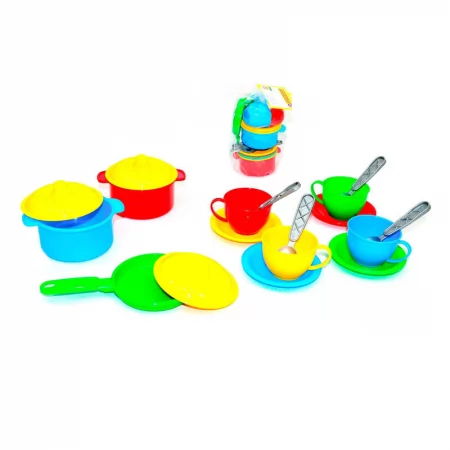 "Маринка 1" 0687 "Technok Toys" 2 каструлі, сковорідка, 3 кришки, 4 чайні сервізи, в пакеті