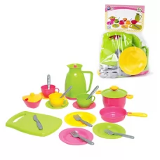 Набір посуду №3 1783 "Technok Toys" каструля, сковорідка, кришка, цукорниця, кавник, чайний сервіз, столові прилади, 20см, в пакеті Набір посуду №3 1783 "Technok Toys" каструля, сковорідка, кришка, цукорниця, кавник, чайний сервіз, столові прилади, 20см, в пакеті