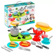 Детская посудка Technok Toys 3366, 31 предмет, с плитой