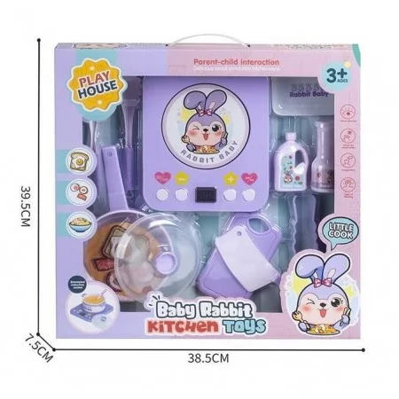 Детская посуда BabyToys HY 22-1, 11 предметов, с плитой