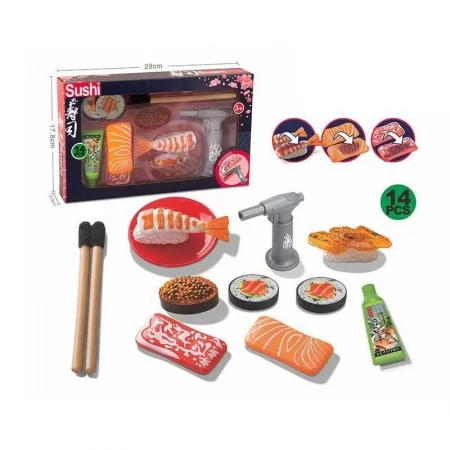Игрушечный набор суши BabyToys XG 3-19 с UV-пальником, 14 элементов