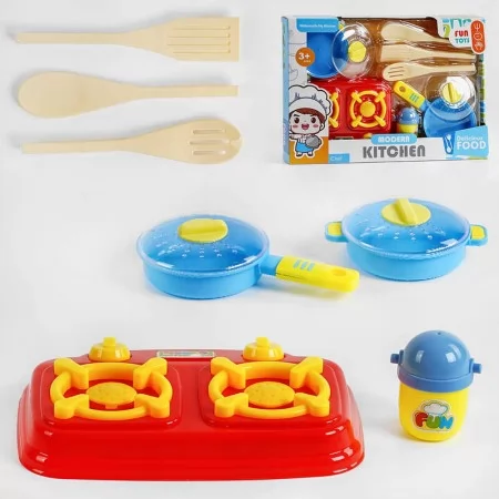 Дитячий посуд BabyToys 9042 набір із пічкою та сотейником