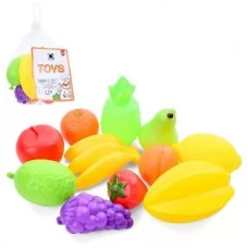 Игрушечные фрукты и ягоды BabyToys 13001, 11 штук в сетке