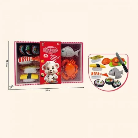 Дитячі іграшкові продукти на ліпучці 1296 B 9 елементів, ніж, дошка, в коробці