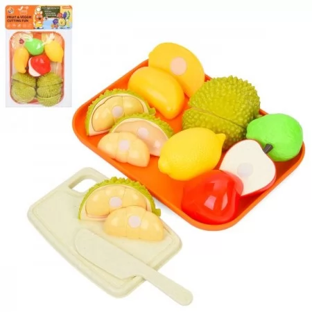 Игровой набор BabyToys W8008 фрукты на липучке с подносом и ножом