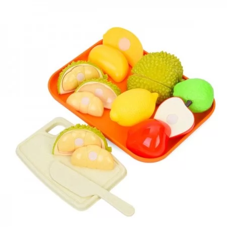 Игровой набор BabyToys W8008 фрукты на липучке с подносом и ножом