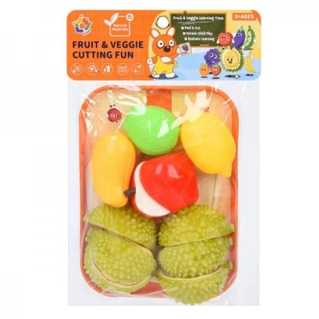 Игровой набор BabyToys W8008 фрукты на липучке с подносом и ножом