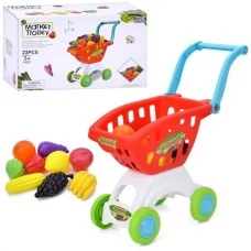 Игровая тележка супермаркета BabyToys 16898 с 22 предметами