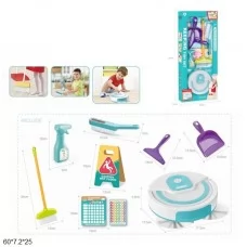 Набір для прибирання BabyToys HJ613C з роботом-пилососом на батарейках Набір для прибирання BabyToys HJ613C з роботом-пилососом на батарейках