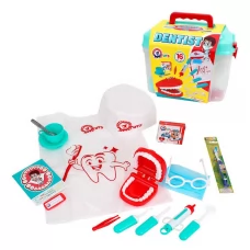  Набір стоматолога 7365 "Technok Toys", 16 елементів, зубна щітка, халат, шапочка, щелепа, інструменти, у валізі