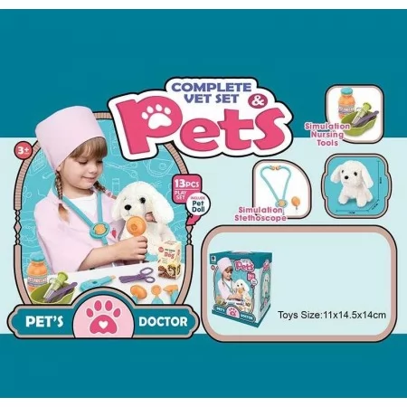 Игровой набор ветеринара BabyToys 661-213 13 предметов песик