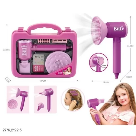 Игровой набор парикмахера BabyToys HJ624E в чемодане на батарейках