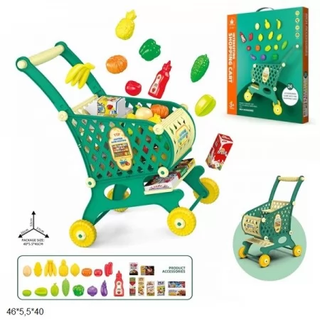 Ігровий візок супермаркету BabyToys W061A з продуктами