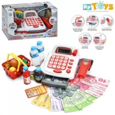 Кассовый аппарат 7300 сканер, калькулятор, продукты, корзинка, купюры, карточка, звук, на бат-ке, в кор-ке