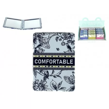 Дзеркало кишенькове прямокутне складане Comfortable ZT185-2616A, 6×8,6 см, двостороннє, мікс видів