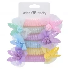 Резинки для волос спиральные для девочек BabyToys A0364, набор 6 шт