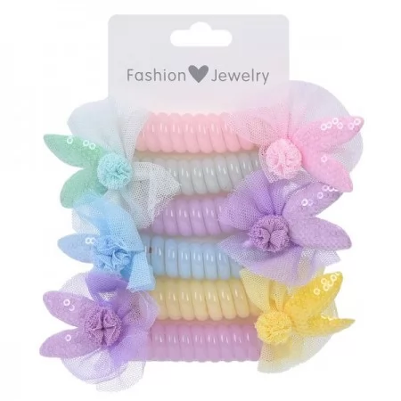 Резинки для волос спиральные для девочек BabyToys A0364, набор 6 шт