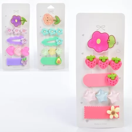 Заколки для волос для девочек BabyToys X14856, набор 5 штук, 3 вида