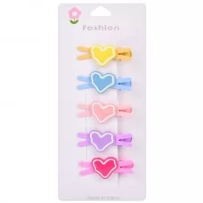 Заколки для волос BabyToys набор 5 штук сердце для девочек