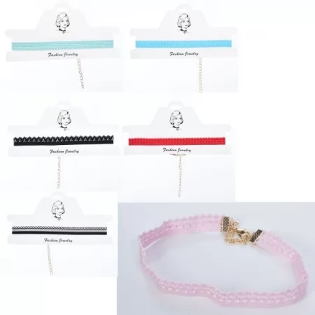 Чокер-украшение для девочек BabyToys FG23022433K, 16 см, микс цветов, набор 12 шт.