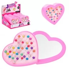 Детское кольцо металлическое BabyToys A085-2 сердце микс 36 шт