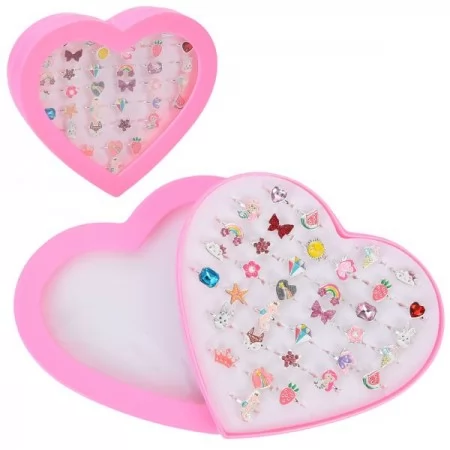 Детские кольца BabyToys A8568 металлические микс цветок бабочка 36 шт