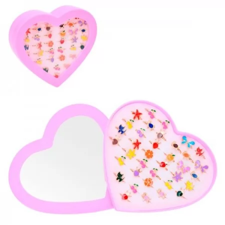 Детское металлическое кольцо-сердечко BabyToys, набор 36 штук