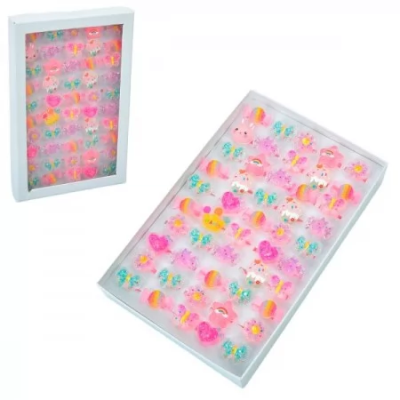 Детские кольца BabyToys YG0002 пластиковые, набор 50 штук микс