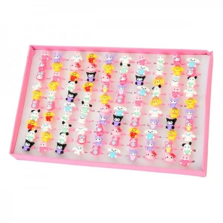 Детские кольца пластиковые BabyToys YG0091, набор 100 шт, микс