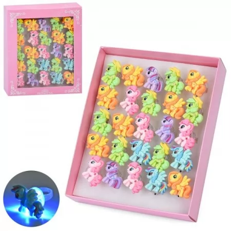Дитяче кільце-іграшка BabyToys YG0203 поні зі світлом, мікс 25 шт