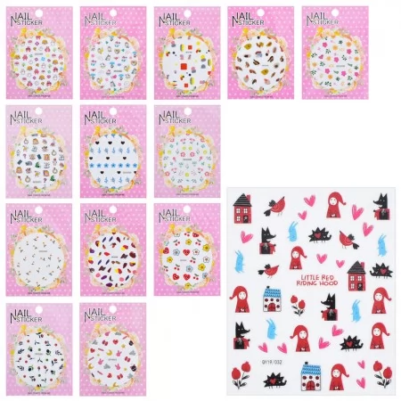 Наклейки на ногти детские BabyToys, микс видов, набор 12 шт.