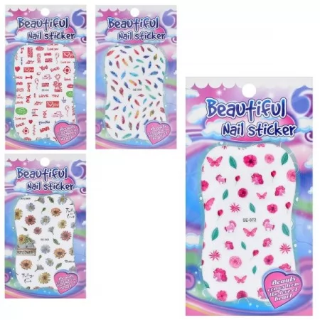 Наклейки на ногти детские BabyToys FG22120776B-1, 12 штук 4 вида