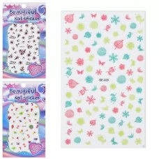 Наклейки на ногти для девочек с цветами BabyToys, 12 шт, 3 вида