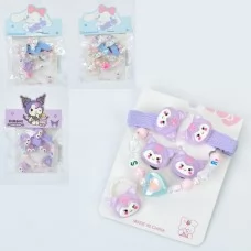 Набор браслетов серег и колец BabyToys для девочек разноцветный