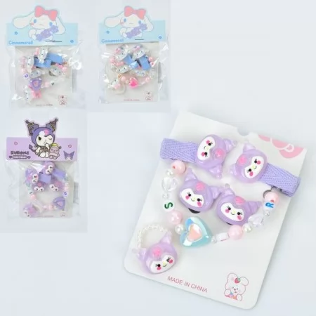 Набор браслетов серег и колец BabyToys для девочек разноцветный