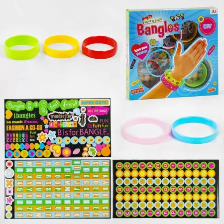 Детские браслеты Bangles 3038-4, 5 штук с наклейками
